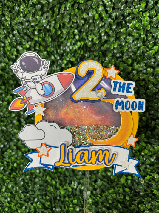 2 The Moon Cake Topper🌙🚀 shaker with light